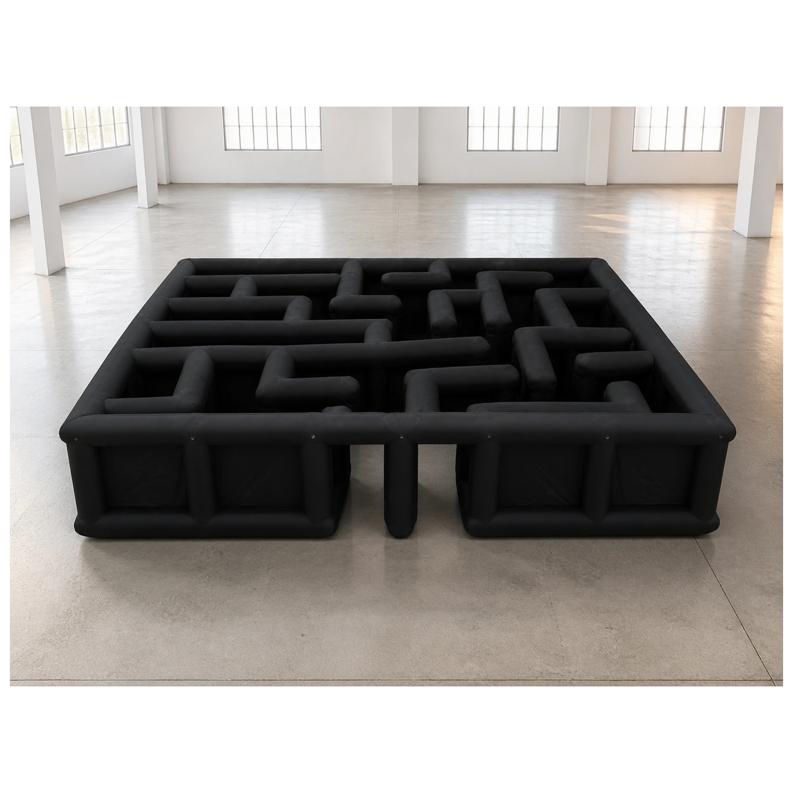 Kids Outdoor Venues - Large Black Open Square Inflatable Maze