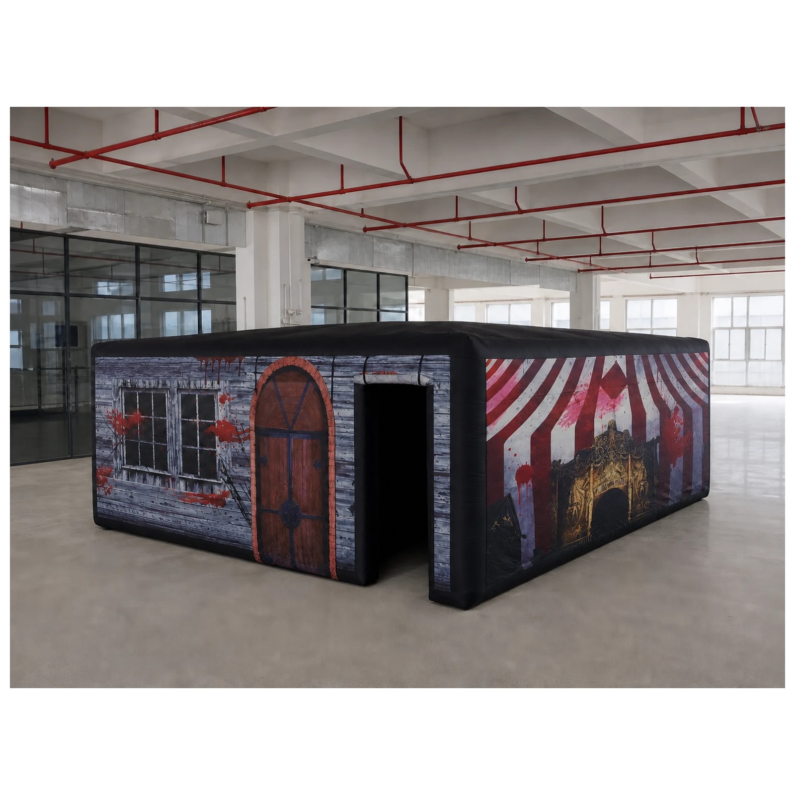 Kids Outdoor Venues - Large Haunted Circus Flat Roof Inflatable