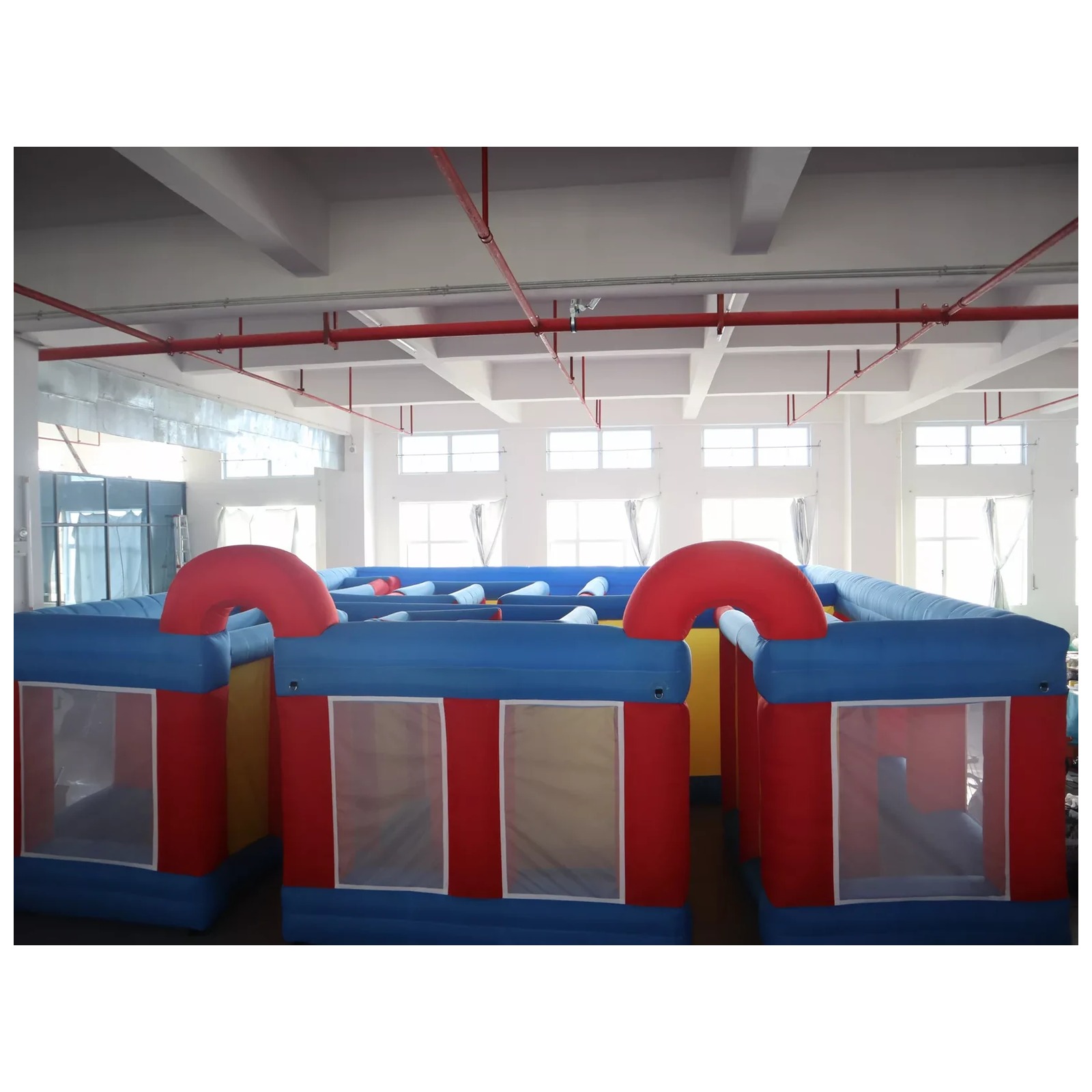 Kids Outdoor Venues - Large Red Blue Mesh Double Arch
