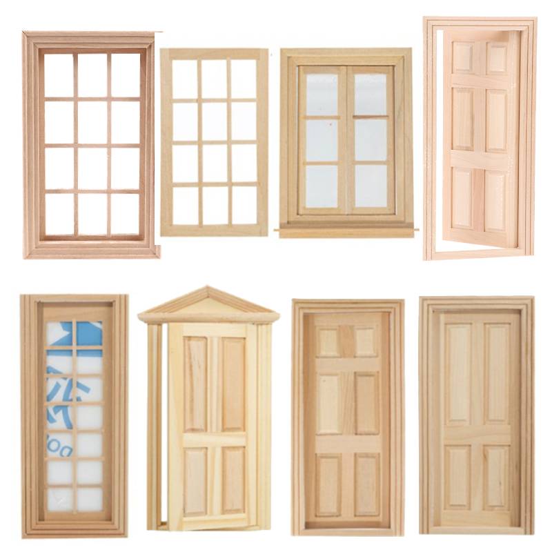 Kids Outdoor Cubby House - 1:12 Dollhouse Mini Doors And Windows