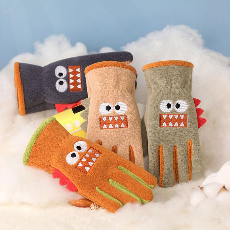 Kids Outdoor Gloves - Winter Kids Plush Gloves Outdoor Riding