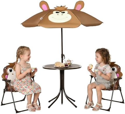 Kids Outdoor Table And Chairs With Umbrella - Kids Table and Chair Set Picnic
