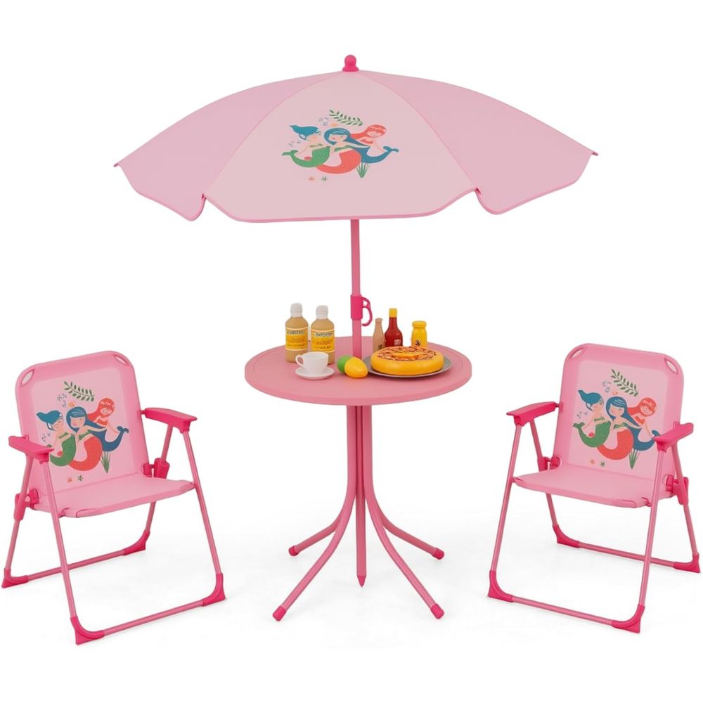 Kids Outdoor Table And Chairs With Umbrella - Kids Picnic Table, Kids Outdoor Table