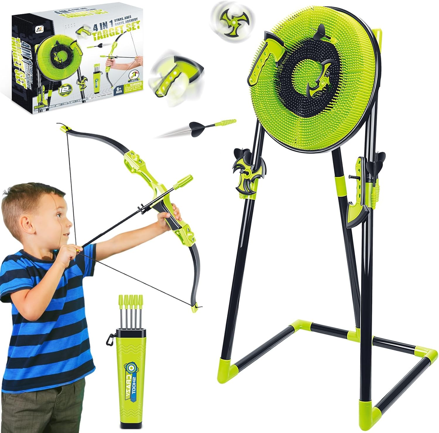 4 in 1 Axe Throwing Target Set - Kids Outdoor Ninja Set recension och pris
