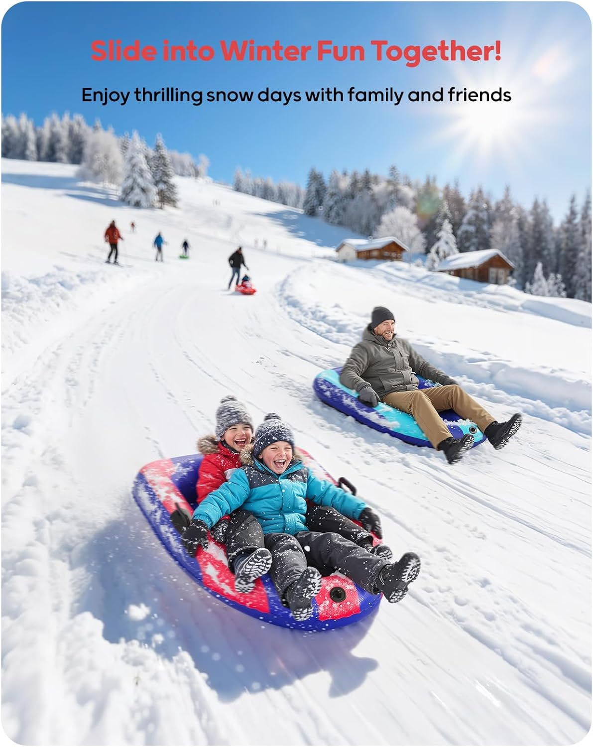 QPAU Inflatable PVC Snow Sled  - Outdoor Toys For Kids recension och pris