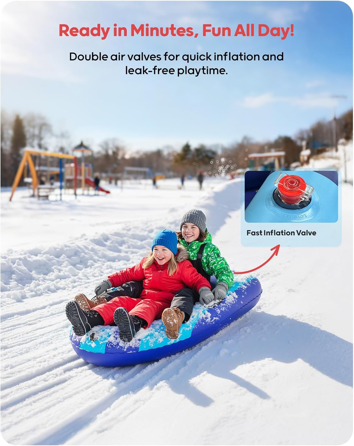 QPAU Inflatable PVC Snow Sled  - Outdoor Toys For Kids recension och pris