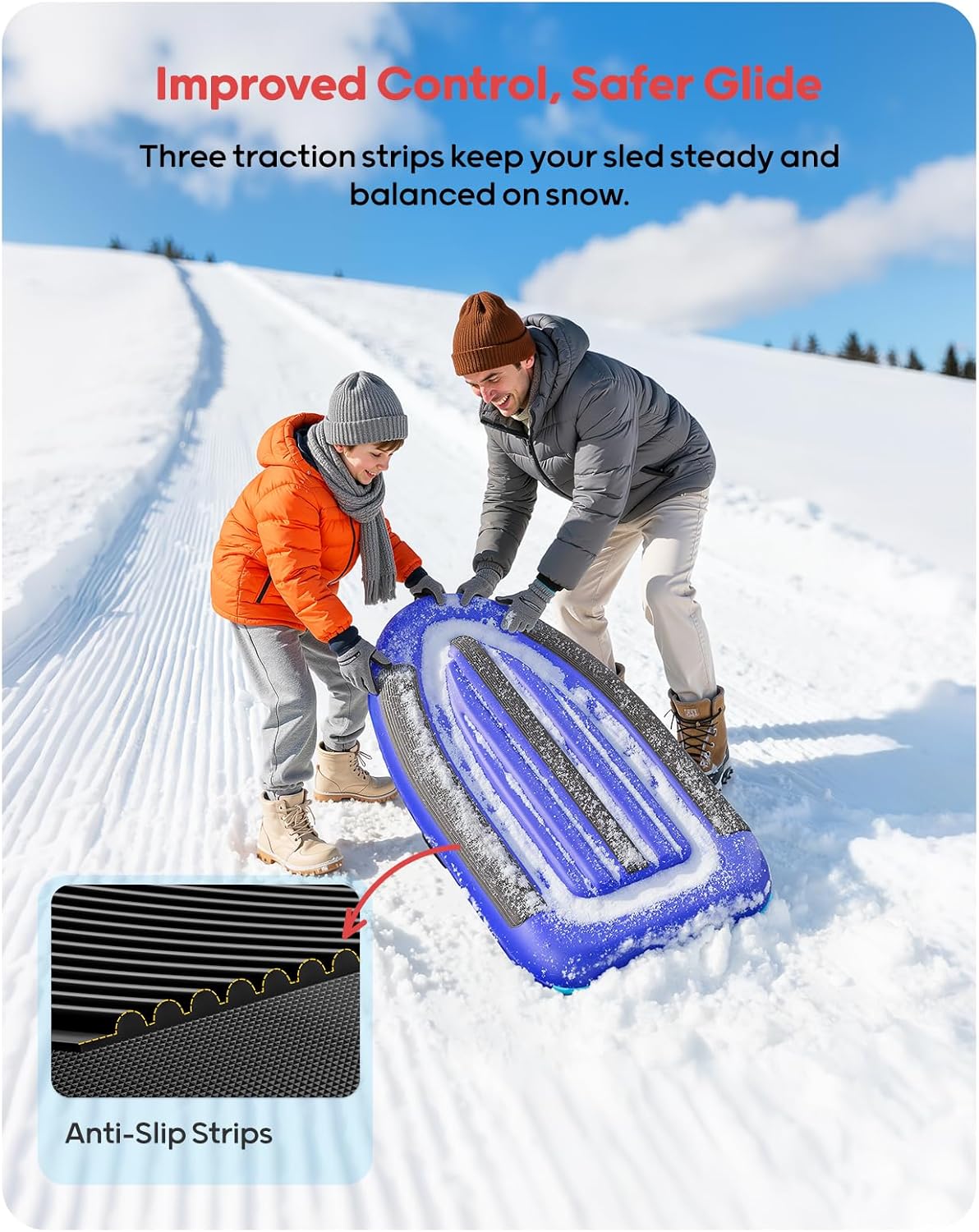 QPAU Inflatable PVC Snow Sled  - Outdoor Toys For Kids recension och pris