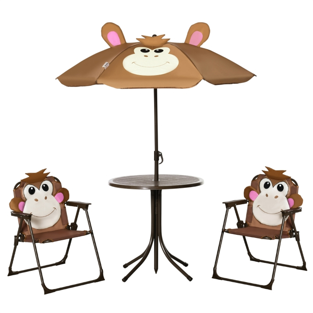 Cute Monkey Kids Patio Table C - Kids Outdoor Table And Chairs With Umbrella recension och pris