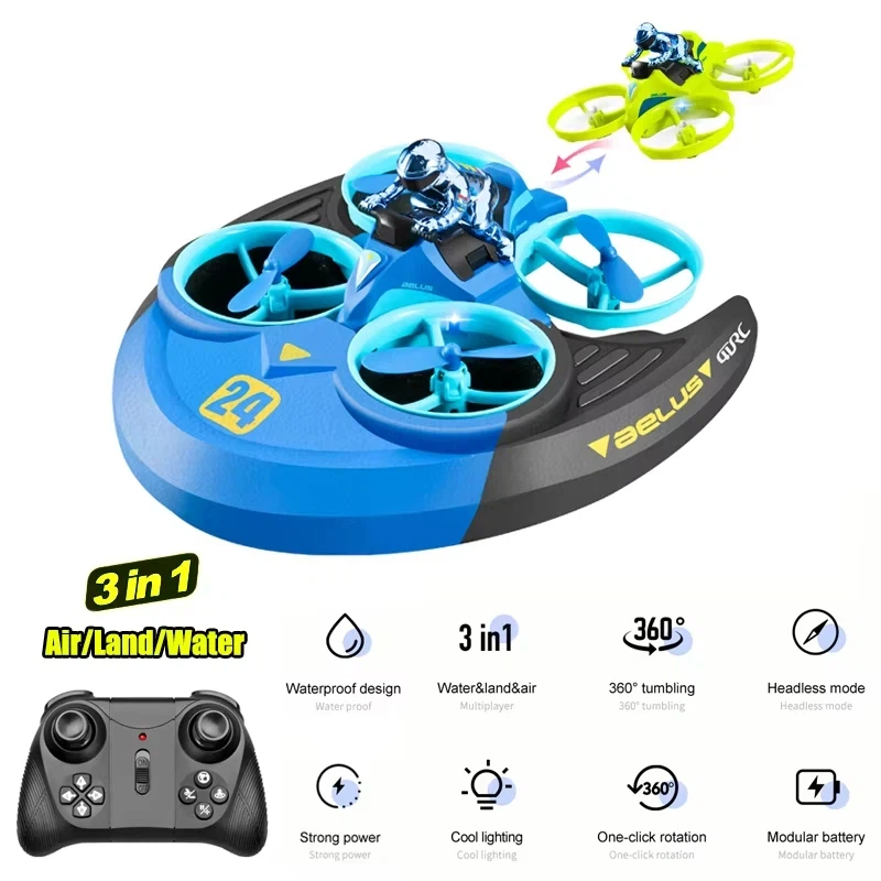 3-in-1 Land Air Sea RC Aircraf - Kids Outdoor Quad recension och pris