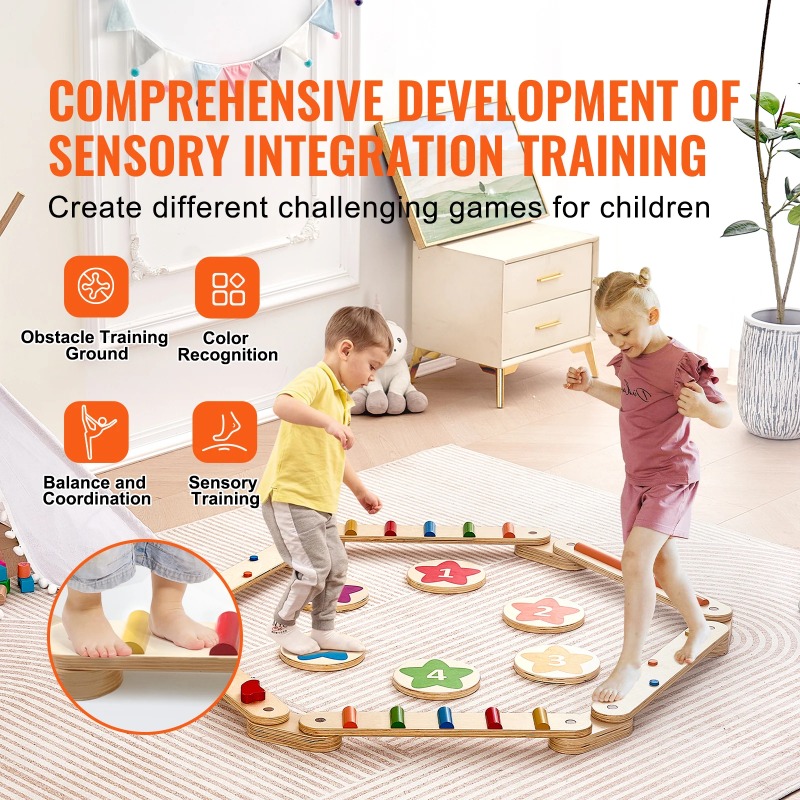 6 PCS Balance Beam Stepping St - Kids Outdoor Balance Beam recension och pris