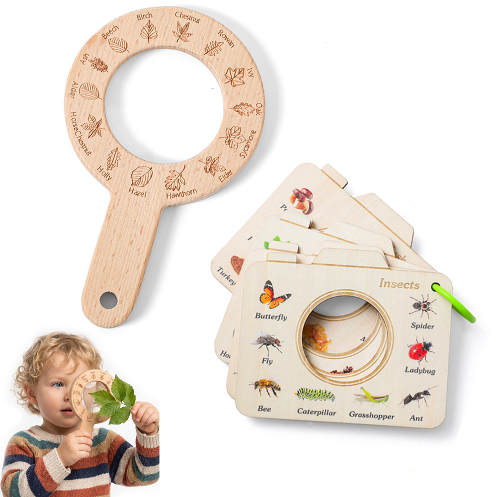 Wooden Magnifying Glass and Ca - Kids Outdoor Explorer Set recension och pris