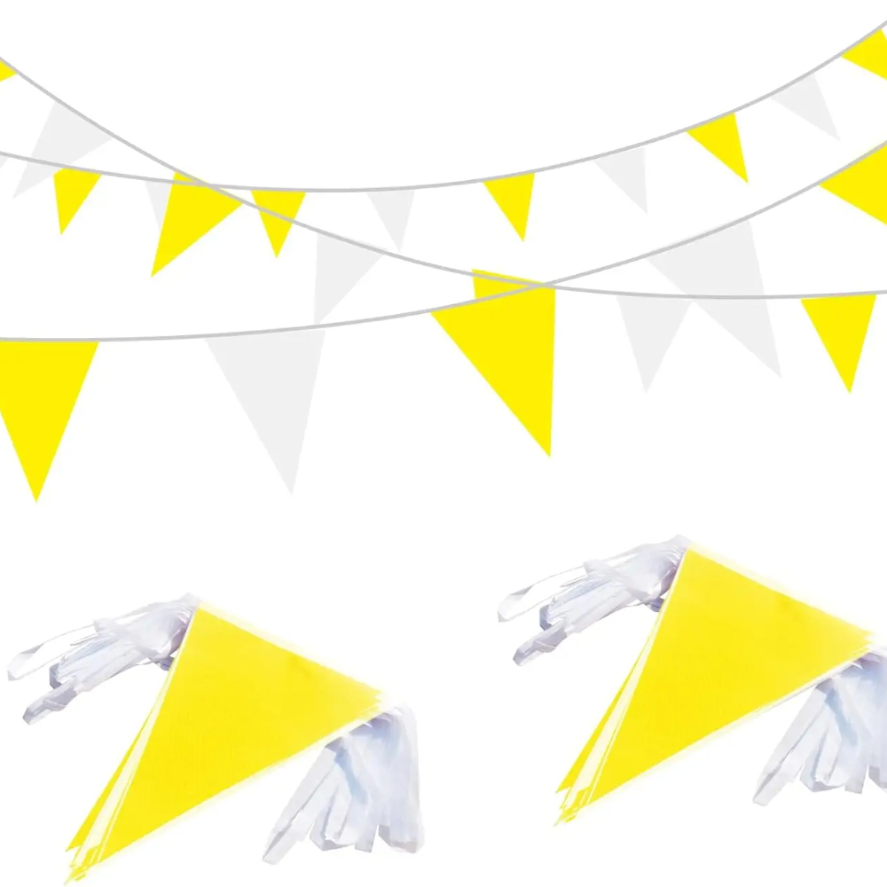 32.8FT Yellow White Pennant Ba - Q Kids Outdoor recension och pris