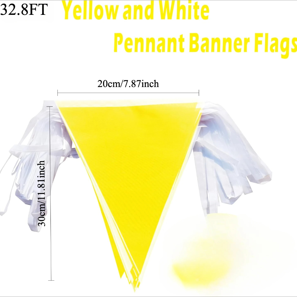 32.8FT Yellow White Pennant Ba - Q Kids Outdoor recension och pris